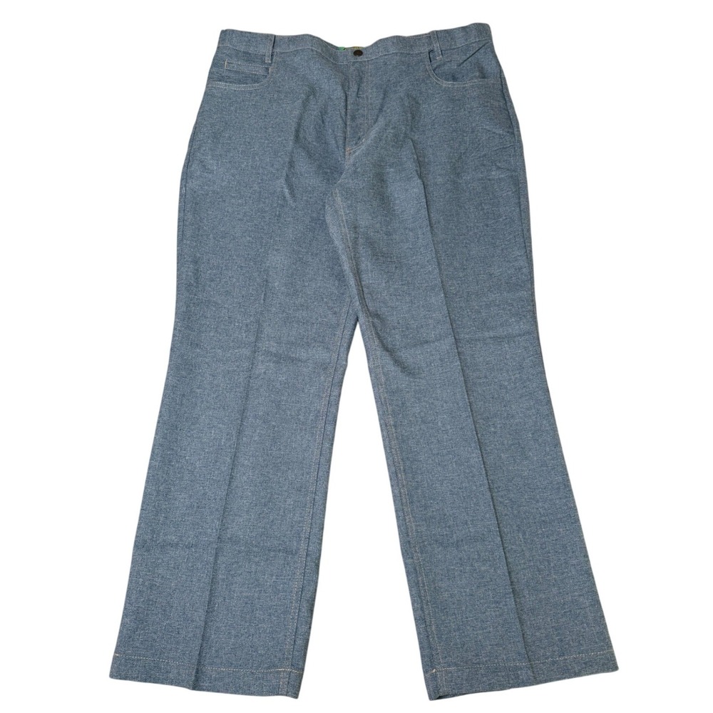 Haband Fit-Forever Mens Blue Polyester Twill Straight Leg Pants W40 L29 DISCO